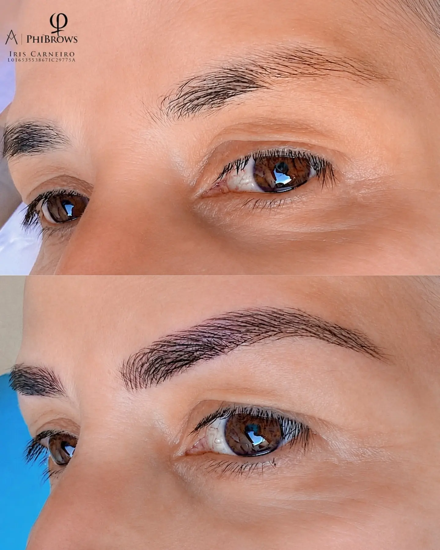 Exemplo publicado de microblading fio a fio